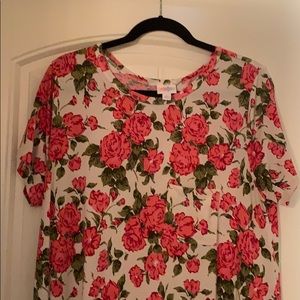 LulaRoe Carly- L- Pink roses